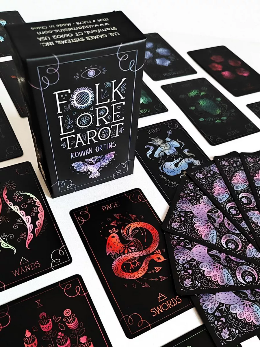 Таро Фольклор / Folklore tarot 78 карт черная колода U.S. Games Systems  184510132 купить за 5 925 ₽ в интернет-магазине Wildberries