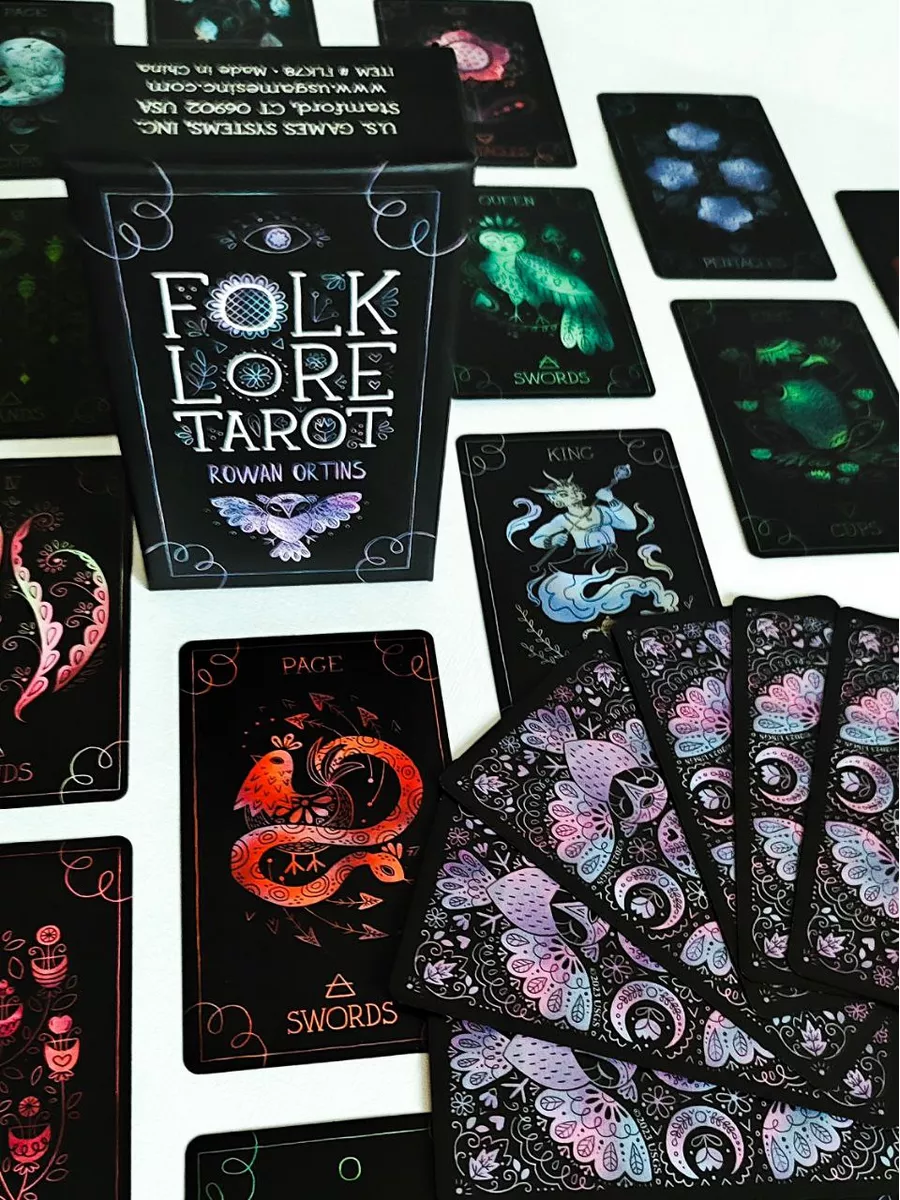 Таро Фольклор / Folklore tarot 78 карт черная колода U.S. Games Systems  184510132 купить за 5 925 ₽ в интернет-магазине Wildberries