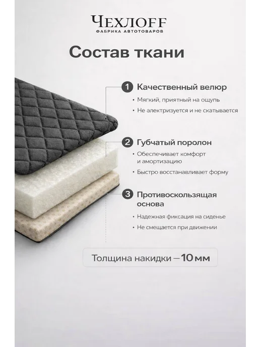 ЧехлоFF Чехлы на сиденья автомобиля ГАЗ, черный, фото 5