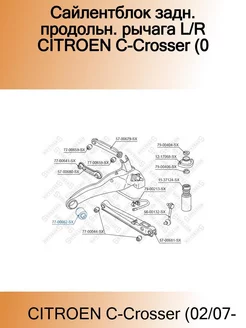 Сайлентблок задн. продольн. рычага L/R CITROEN C-Crosser (0 STELLOX 184931132 купить за 1 285 ₽ в интернет-магазине Wildberries