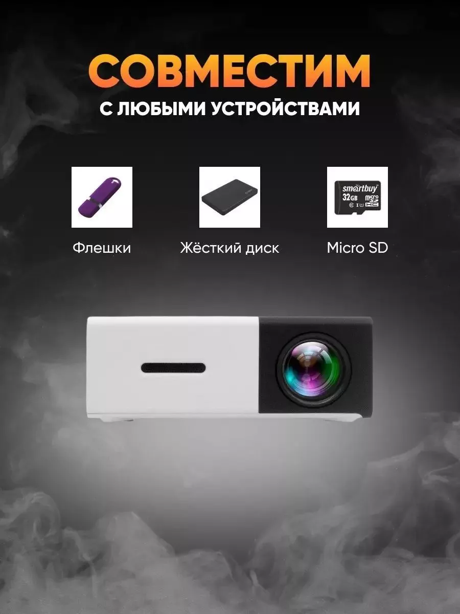 JVC Мини проектор YG-300 портативный projector