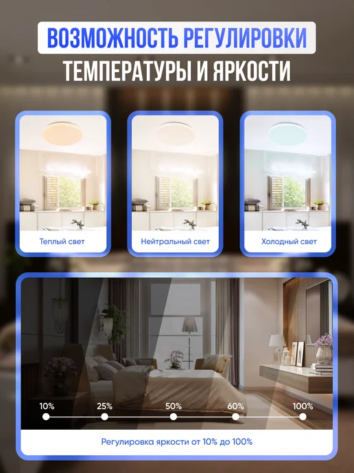 LUCIMO Люстра потолочная светодиодная RGB светильник с пультом, синий, фото 4
