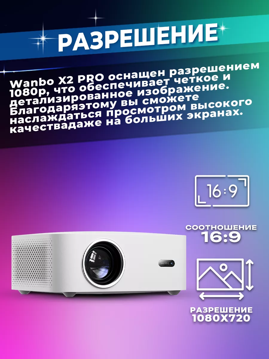 Проектор домашний для фильмов с Bluetooth X2 Pro Wanbo 184989570 купить за  10 534 ₽ в интернет-магазине Wildberries