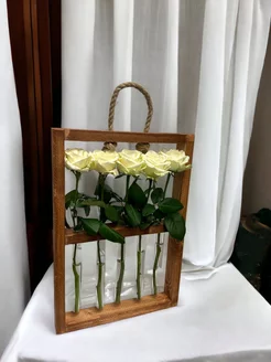 Ваза деревянная с колбами FLORBOX 184994981 купить за 1 127 ₽ в интернет-магазине Wildberries