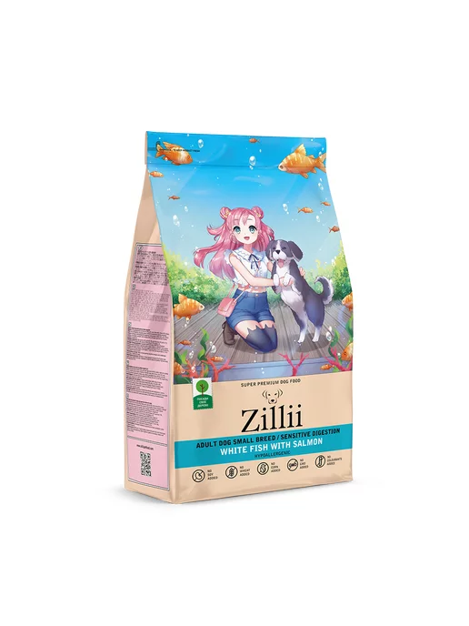 Сухой корм Zillii Белая для собак, мелкие, лосось, рыба, 0,8 кг, фото 2