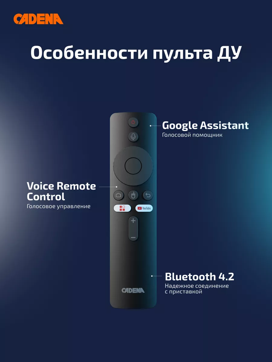 Смарт тв приставка android с wifi и голосовым управлением CADENA 185019467  купить за 2 697 ₽ в интернет-магазине Wildberries