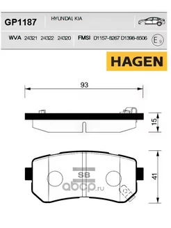 Тормозные колодки задние Premium brake pads HAGEN Sangsin brake 185079110 купить за 1 634 ₽ в интернет-магазине Wildberries