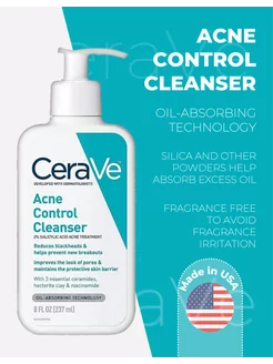 Умывалка гель для лица от прыщей Acne Control Cleanser CeraVe 185087777 купить за 941 ₽ в интернет-магазине Wildberries