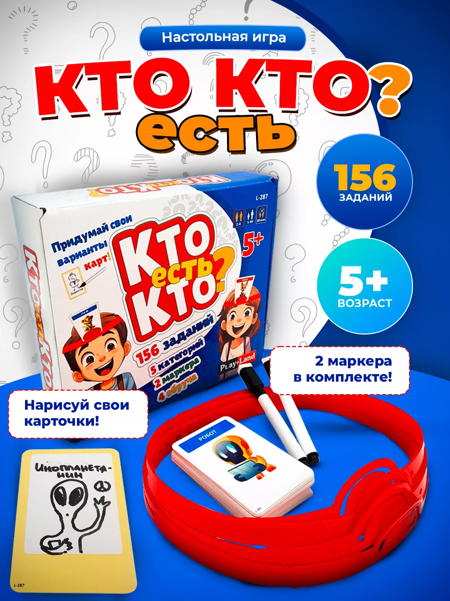 Настольная игра Кто есть кто? для компании PLAY LAND 185200972 купить за  430 ₽ в интернет-магазине Wildberries