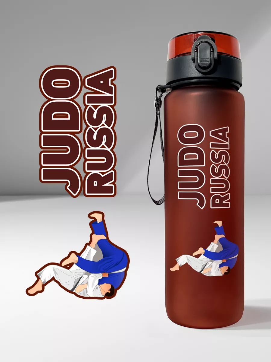 Спортивная бутылка "Дзюдо" для воды 560 мл, красная