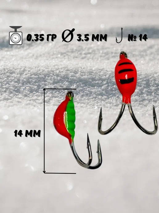 line and hook Мормышки для зимней рыбалки коза, красный, фото 4