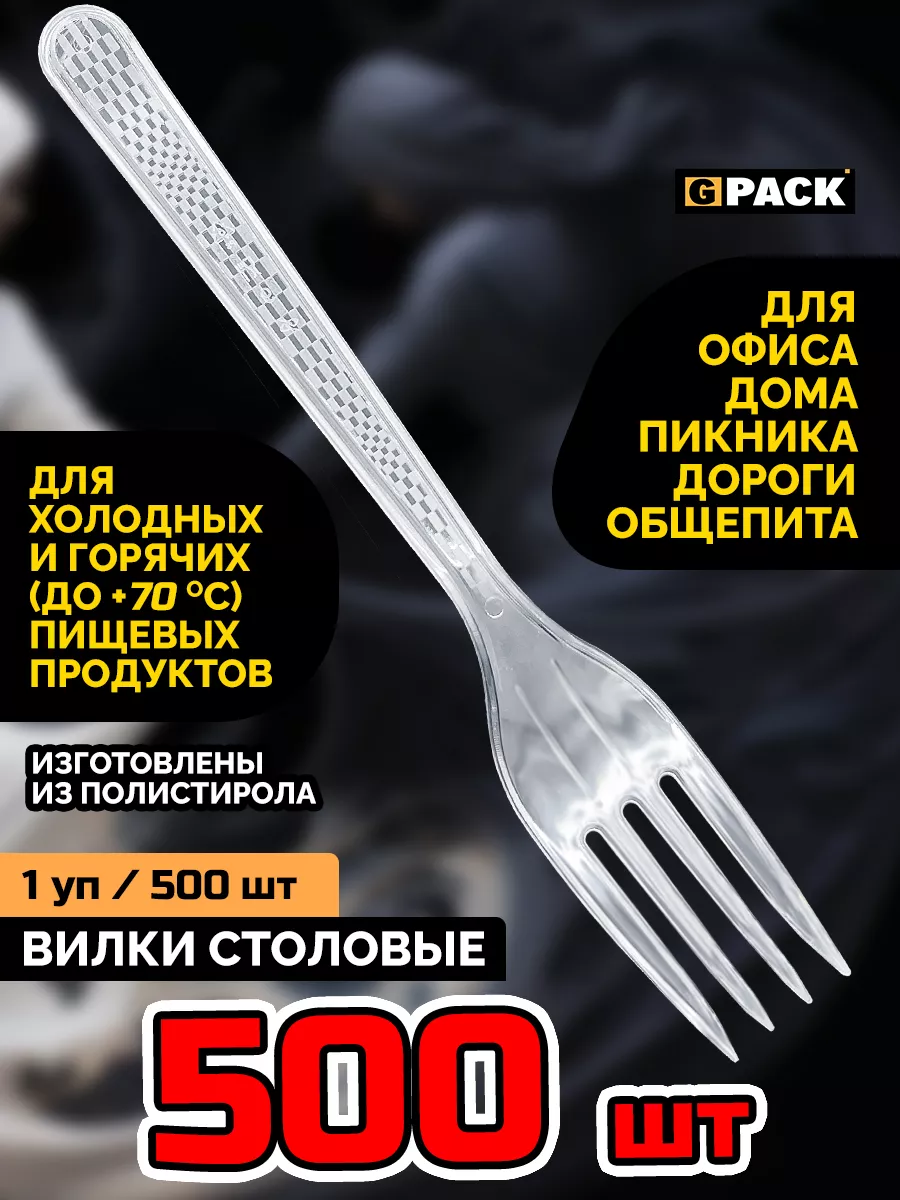 Вилки одноразовые пластиковые позрачные 500 шт. Люкс GPACK 185327448 купить  за 967 ₽ в интернет-магазине Wildberries