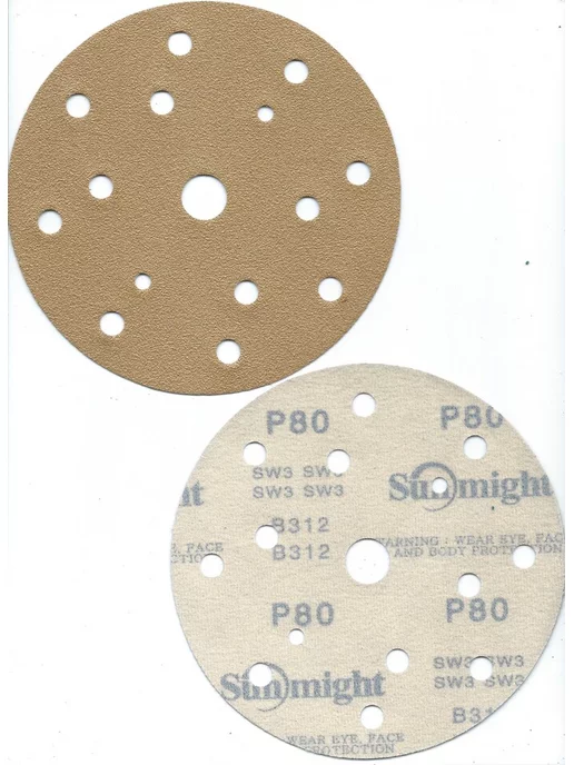 SUNMIGHT Шлифовальные круги на липучке 150 мм, Р80, 15 отв, 20 шт, 20 шт, фото 2