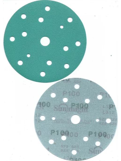 SUNMIGHT Шлифовальные круги на липучке 150 мм, Р100, 15 отв, 20 шт, 20 шт, фото 2