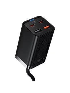 GaN3 Desktop Fast Charger 2 Type C + 2 USB 65 Вт с кабелем BASEUS 185504089 купить за 3 000 ₽ в интернет-магазине Wildberries