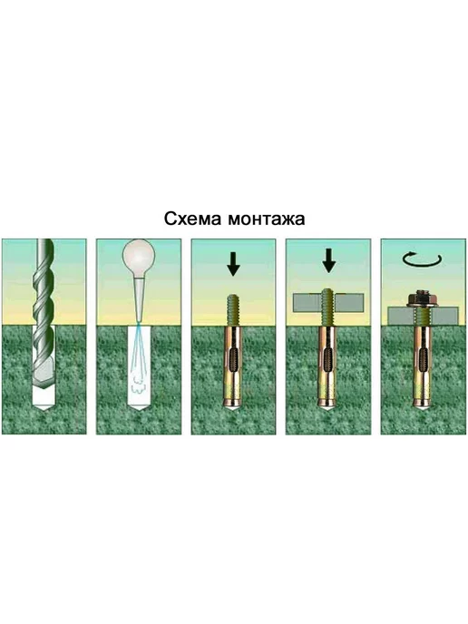 FIXER Анкер крепежный 6х60 с гайкой оцинкованный, 12x60, фото 3