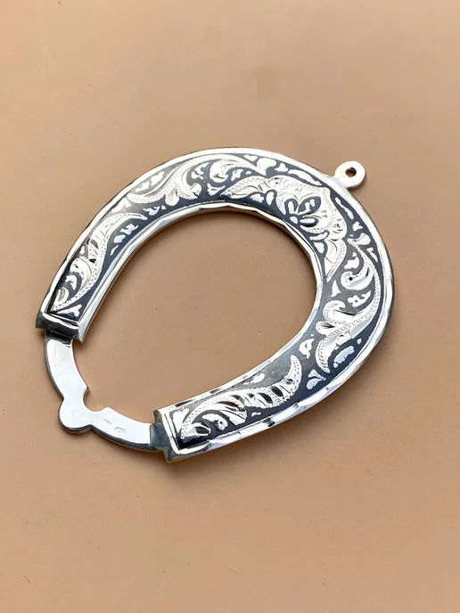 Manzhova Jewelry Серебряная подкова 875 пробы Кубачи, серебристый, фото 3