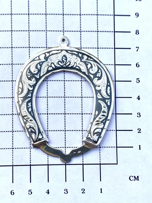 Manzhova Jewelry Серебряная подкова 875 пробы Кубачи, серебристый, фото 4
