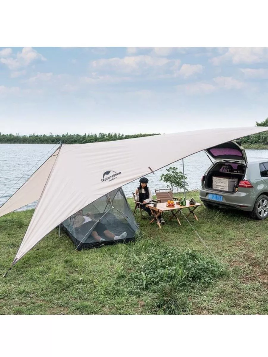 Автомобильный тент Naturehike Gabled Tarp со стойками Naturehike 185552426  купить в интернет-магазине Wildberries