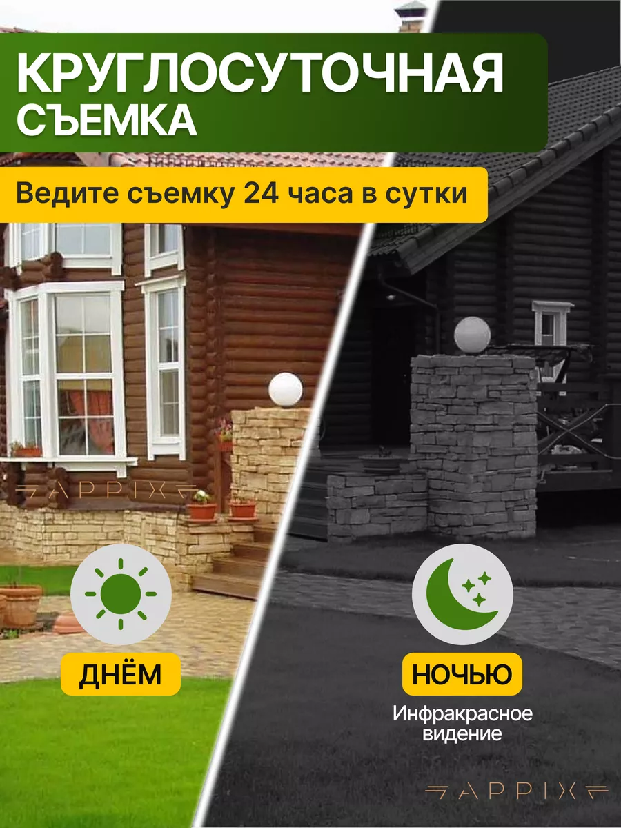 Камера видеонаблюдения уличная Wi-Fi 5MP для дома APPIX 185808925 купить за  1 580 ₽ в интернет-магазине Wildberries