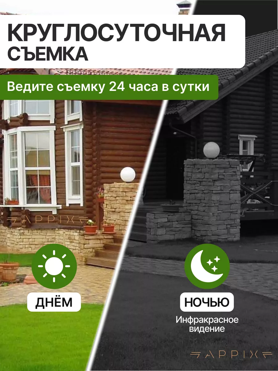 Камера видеонаблюдения уличная Wi-Fi 5MP для дома APPIX 185809676 купить за  1 918 ₽ в интернет-магазине Wildberries