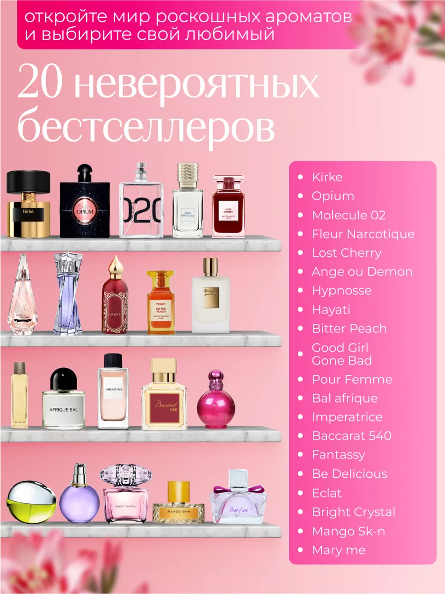 Духи стойкие масляные набор пробников 20шт + 6мл V.V. PARFUM 185856297  купить за 473 ₽ в интернет-магазине Wildberries