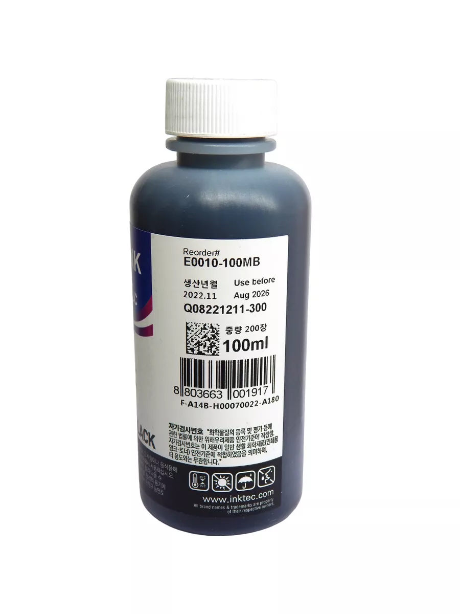 Чернила InkTec Epson Black E0010-100MB 100 мл.