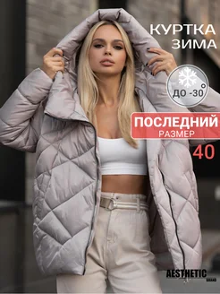 Куртка зимняя с большим капюшоном Aesthetic brand 186106437 купить за 6 631 ₽ в интернет-магазине Wildberries