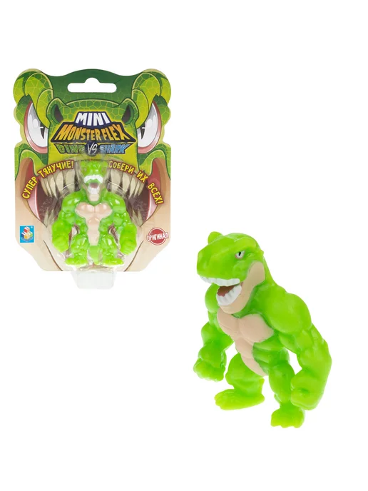 1Toy Монстры игрушки тянучки MONSTER FLEX MINI DINO и SHARK 1шт