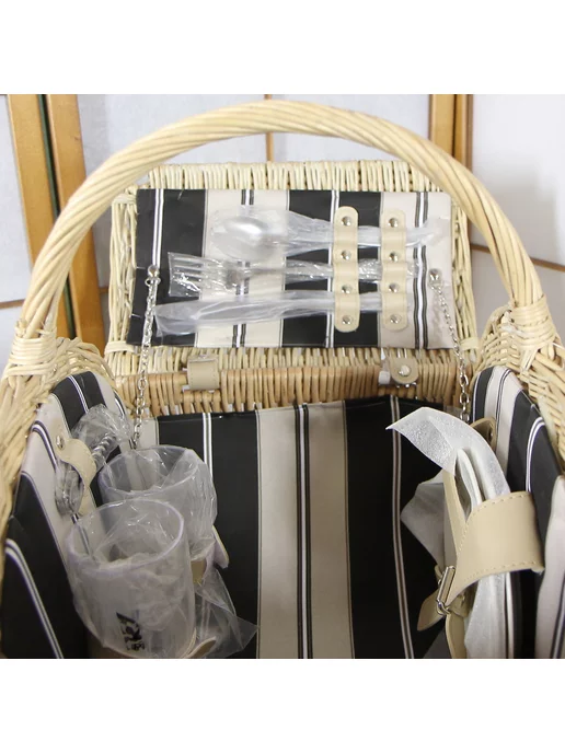 Holiday Basket Набор для пикника. на 2 персоны, бежевый, фото 4