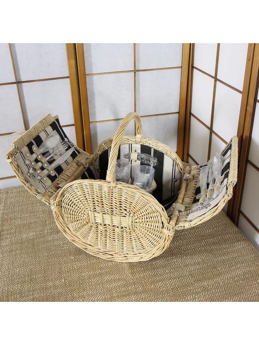 Holiday Basket Набор для пикника. на 2 персоны, бежевый, фото 7