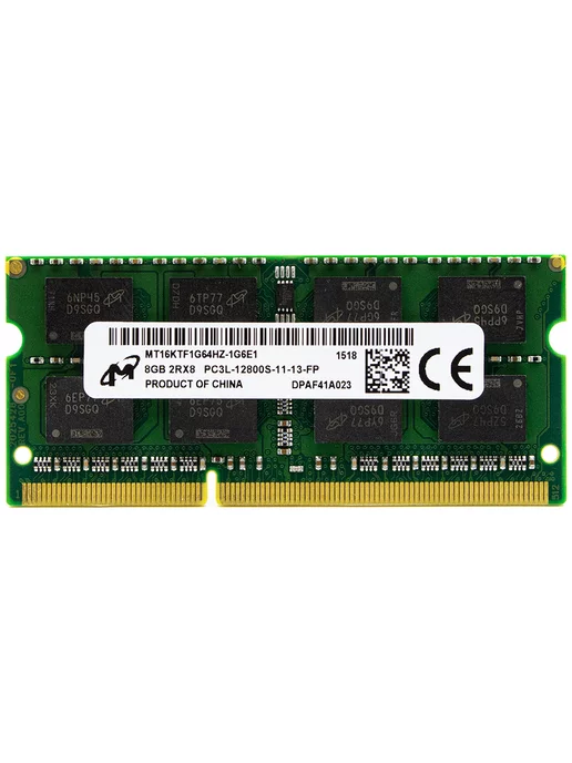 Micron Оперативная память SODIMM DDR3L 8GB MT16KTF1G64HZ-1G6E1, 8 ГБ