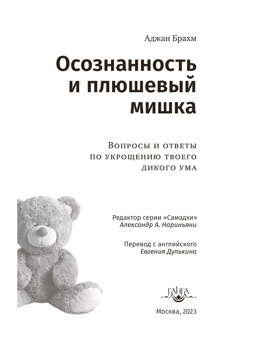 Изд. Ганга Осознанность и плюшевый мишка. Вопросы по укрощению ума