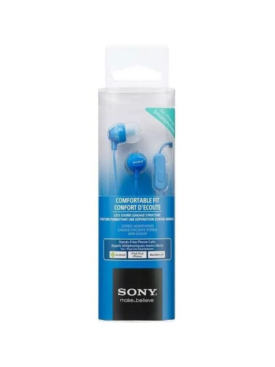 Наушники внутриканальные Sony MDR-EX15AP White Sony 186765913 купить за 1  019 ₽ в интернет-магазине Wildberries