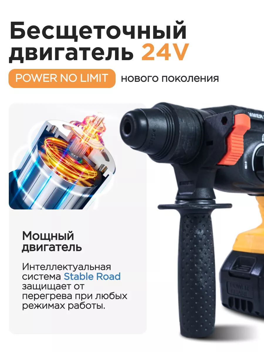 Перфоратор аккумуляторный бесщеточный с кейсом MANCRAFT 186773973 купить за  6 849 ₽ в интернет-магазине Wildberries