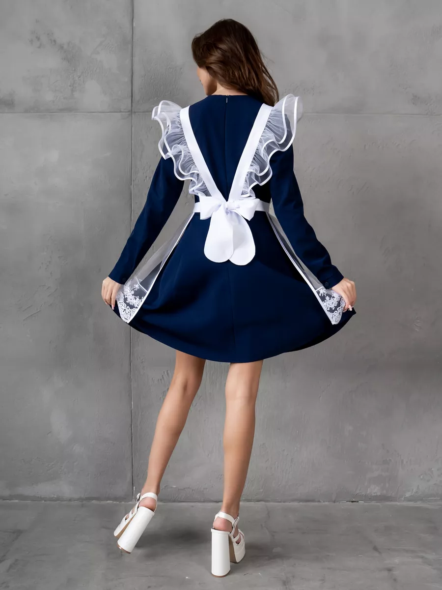 Фартук школьный белый последний звонок School dress 186788597 купить за 2  931 ₽ в интернет-магазине Wildberries