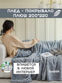 Плед флисовый 200х220 теплый велсофт Sabrr 186819348 купить за 1 008 ₽ в интернет‑магазине Wildberries