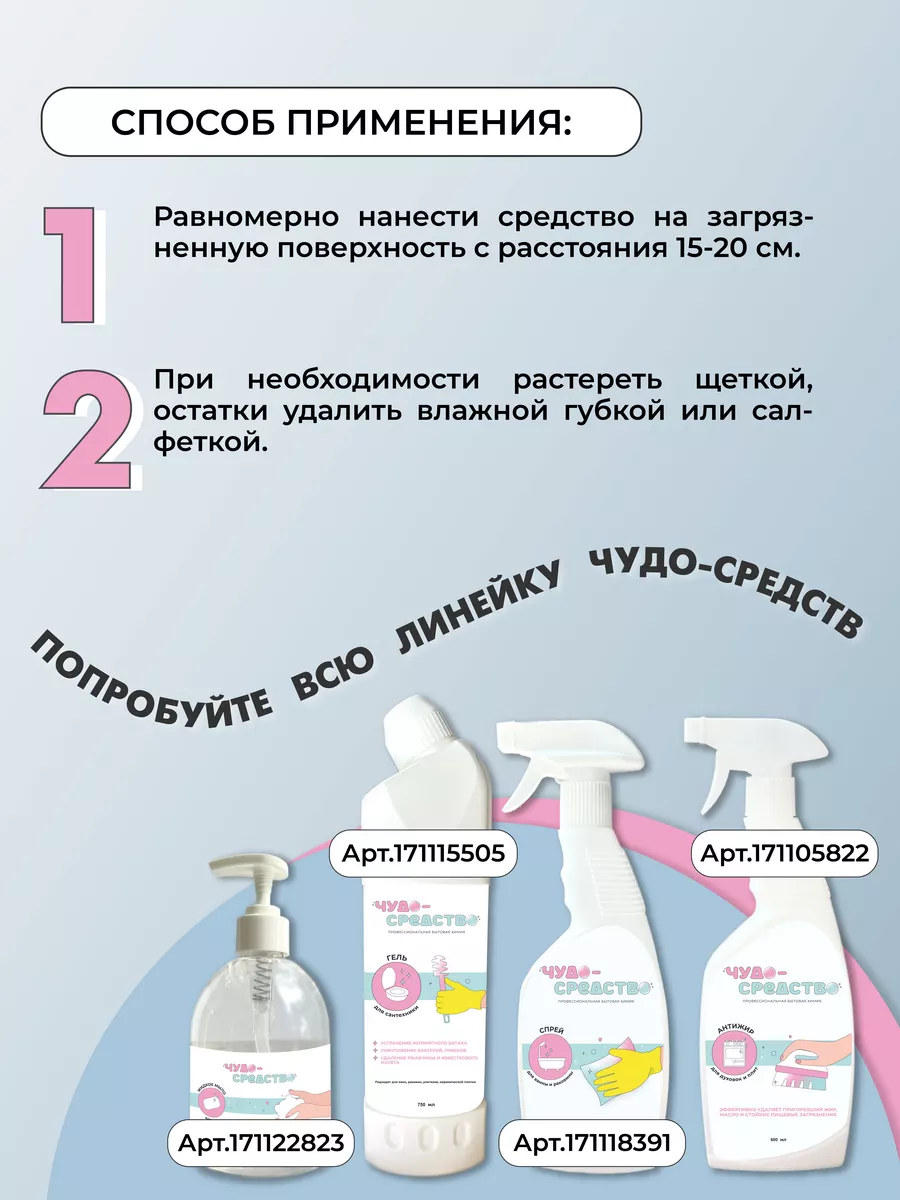 Универсальный спрей для уборки дома 600мл Чудо-средство 186866991 купить за  360 ₽ в интернет-магазине Wildberries