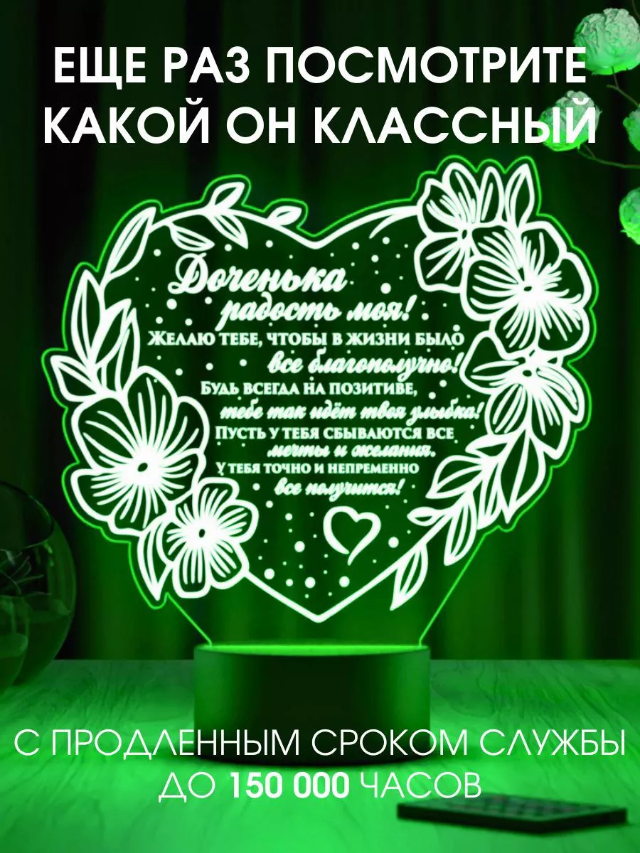 Подарок доченьке Ночник подарок 187222932 купить за 1 077 ₽ в  интернет-магазине Wildberries