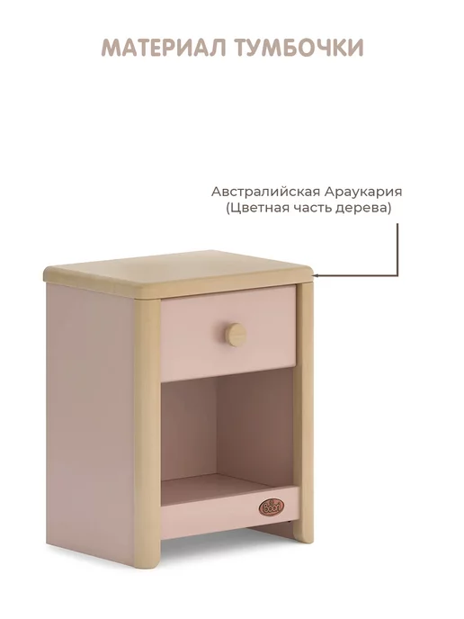 Boori Тумбочка прикроватная детская Avalon Bedside, розовый, фото 4