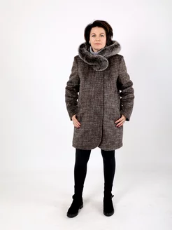Пальто зимнее шерстяное с капюшоном мех натуральный Элегант 187269387 купить за 10 258 ₽ в интернет‑магазине Wildberries