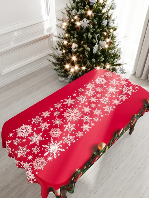 Homepick Скатерть новогодняя прямоугольная на стол 225х145 см, 225x145 см, фото 3