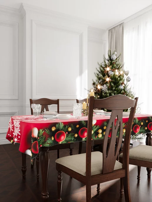 Homepick Скатерть новогодняя прямоугольная на стол 225х145 см, 225x145 см, фото 7