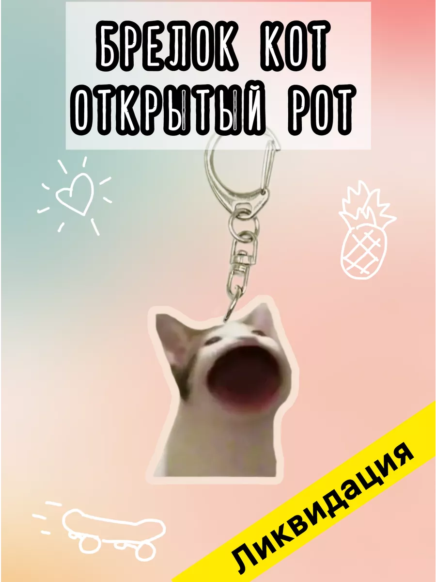 Брелок для ключей на сумку рюкзак котик женский мужской мем kot banan mem  187358678 купить за 109 ₽ в интернет-магазине Wildberries