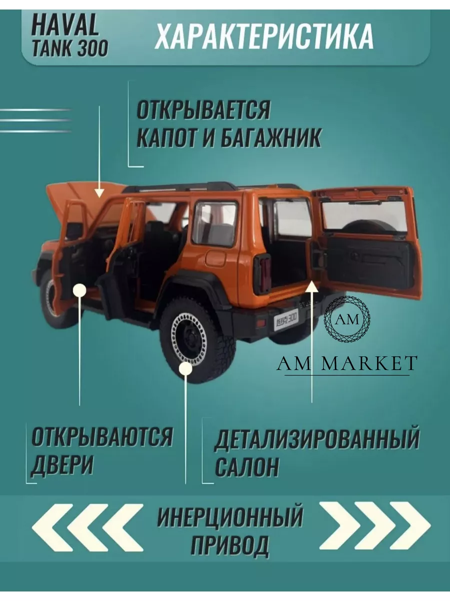 Модель автомобиля HAVAL TANK 300 машинка игрушка 1:24 AM MARKET 187386208  купить в интернет-магазине Wildberries