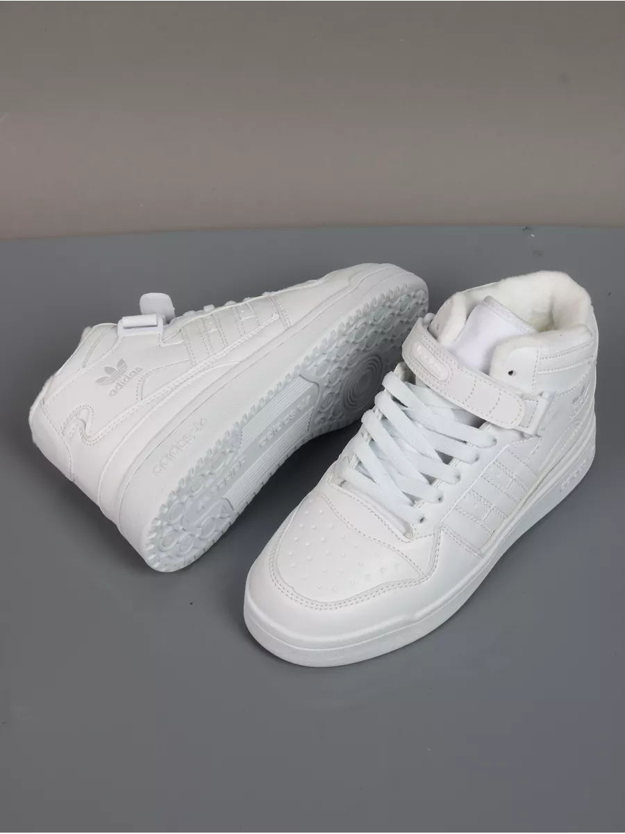 High top deals adidas all white