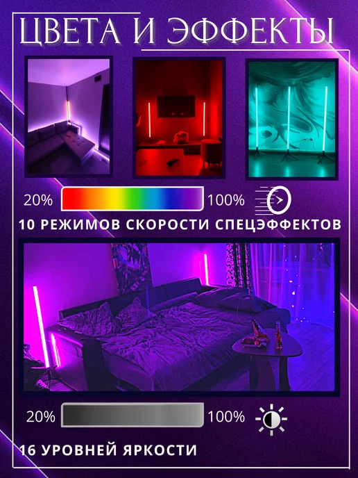 LightAngle Угловой RGB торшер напольный, белый, в упаковке 500 г, фото 7
