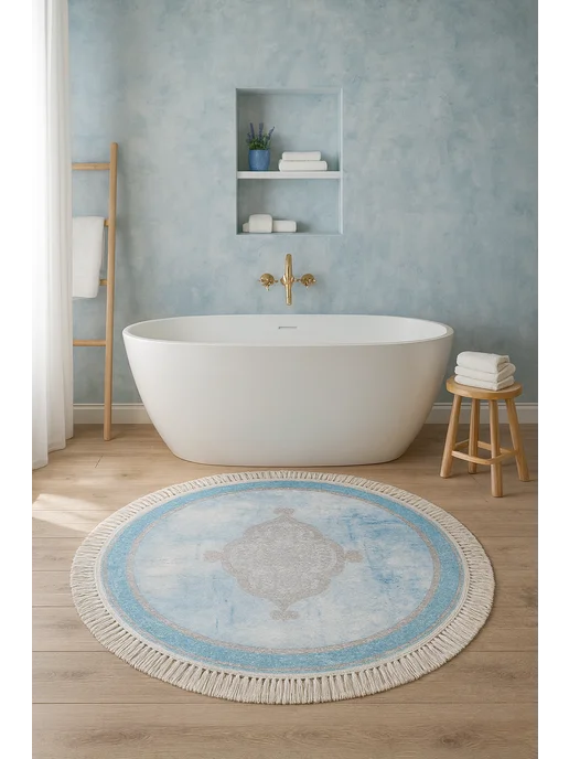 YSF HOME Комплект турецких ковриков для ванной противоскользящий, 80x80 см