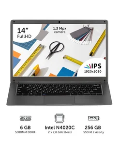 Ноутбук RB-1451 14" N4020 2x1.1Ghz, 6Gb, 256Gb Azerty 187888419 купить за 15 523 ₽ в интернет-магазине Wildberries