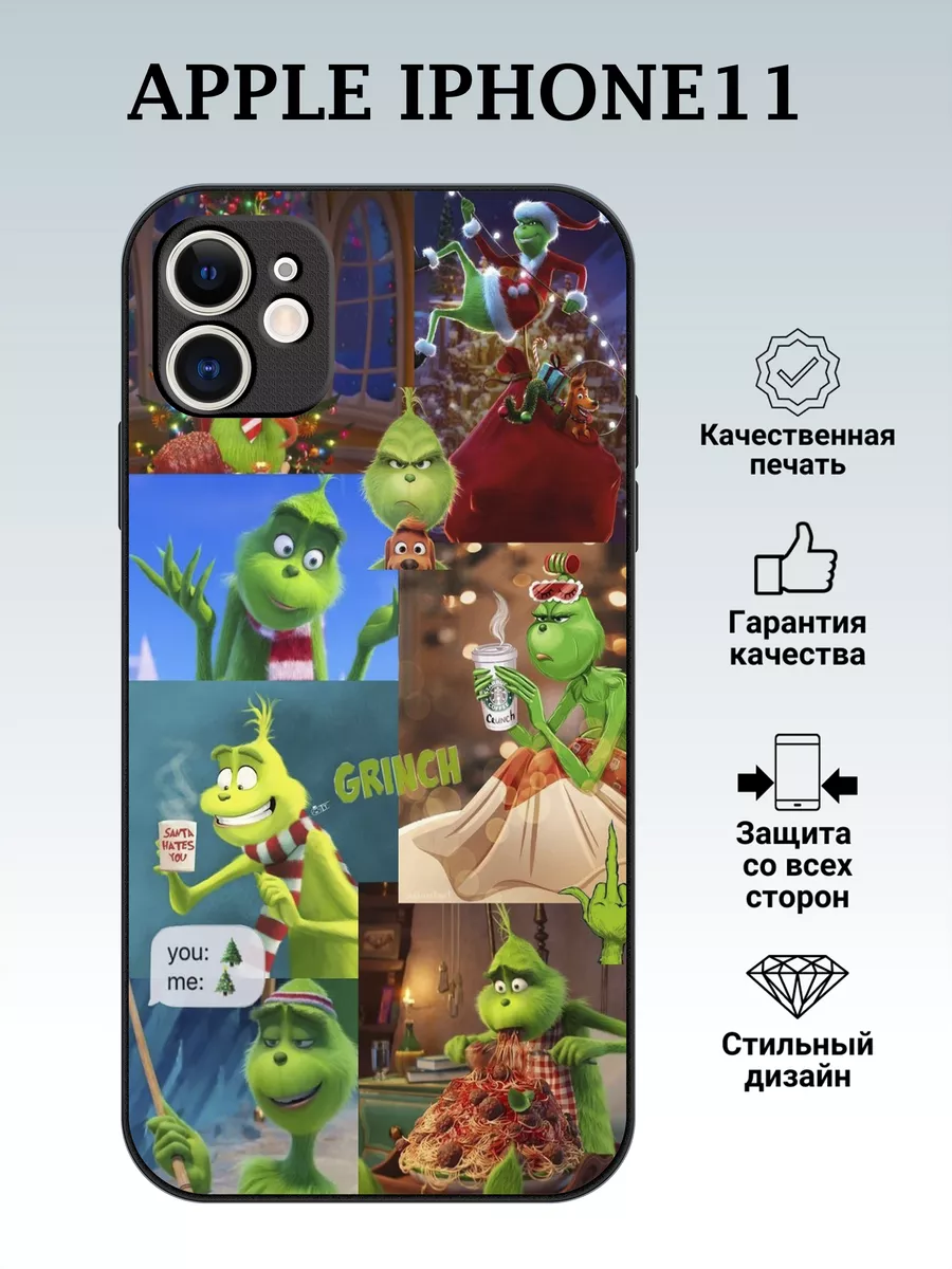 Чехол силиконовый на iphone 11 с принтом Гринч MyCase_67 187896750 купить  за 408 ₽ в интернет-магазине Wildberries